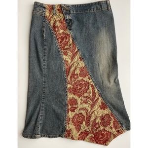 VERY UNIQUE Jean Maxi Skirt - Petit Size XS - EXCELLENT CONDITION